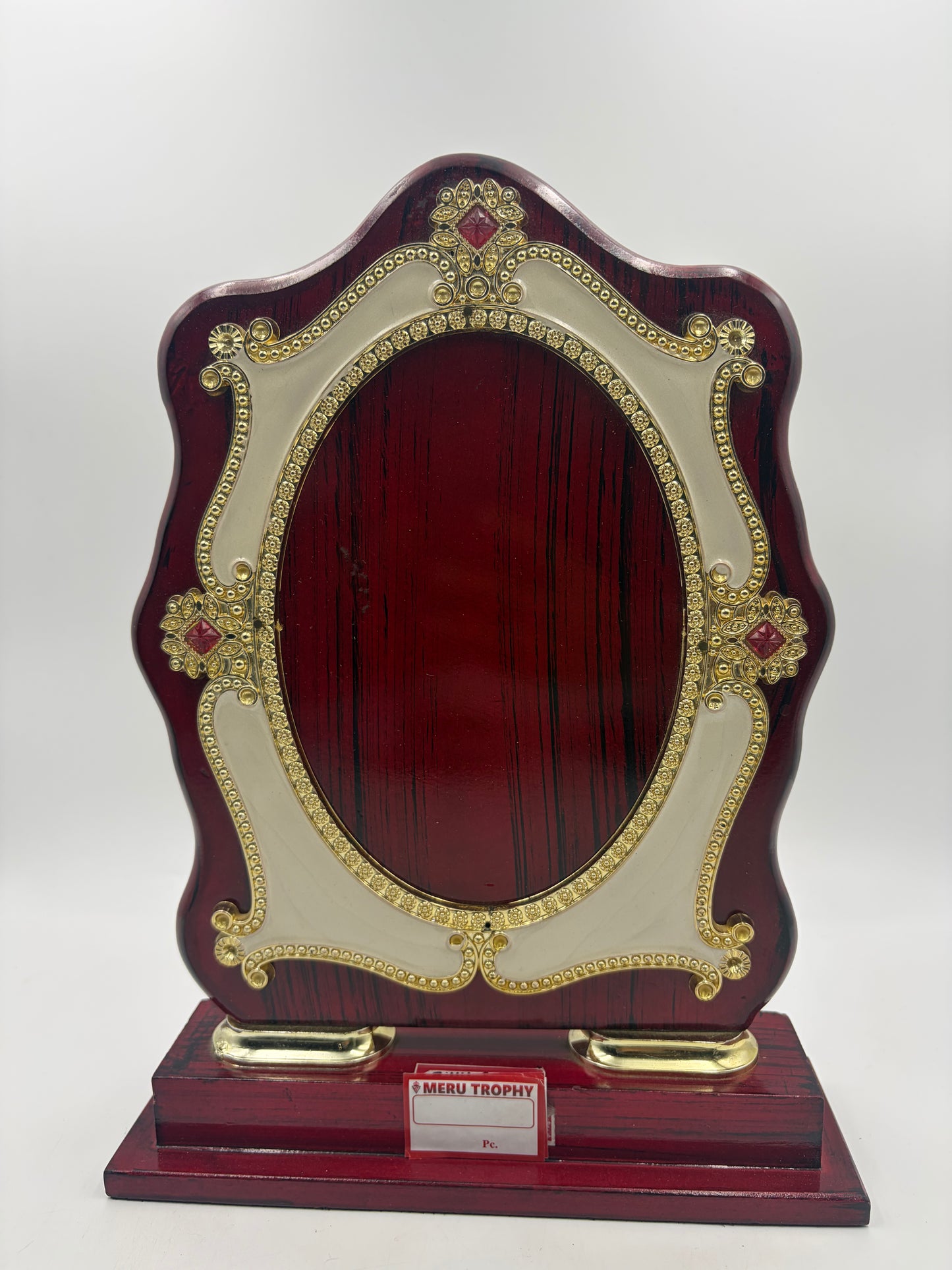 Elegant Wooden Memento Trophy with Gold Detailing 3144