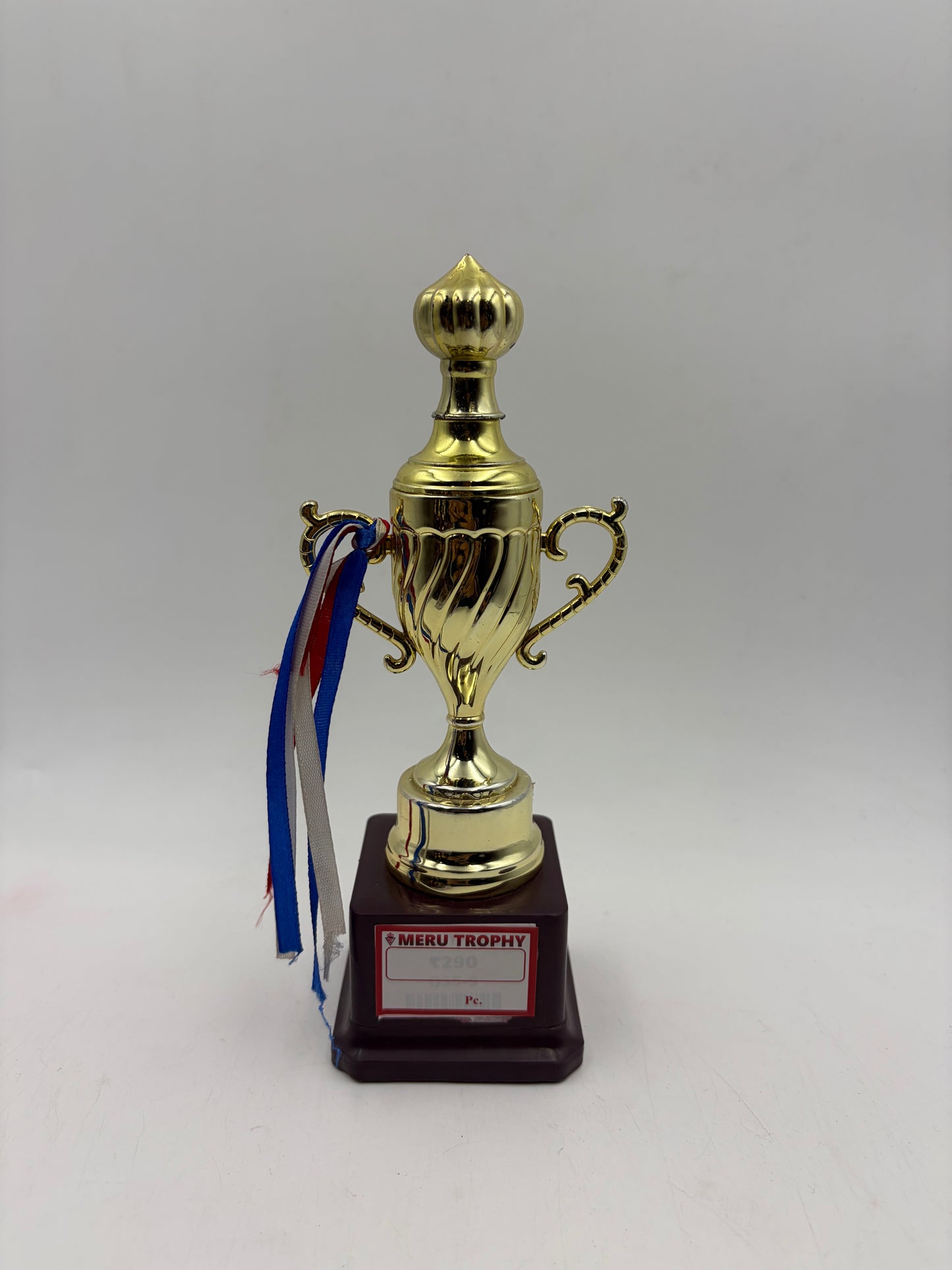 Gold Trophy Cup with Ribbons | Custom Awards and Trophies Q35