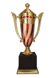 Red and gold Fiber Trophy Cup for awards and recognition.