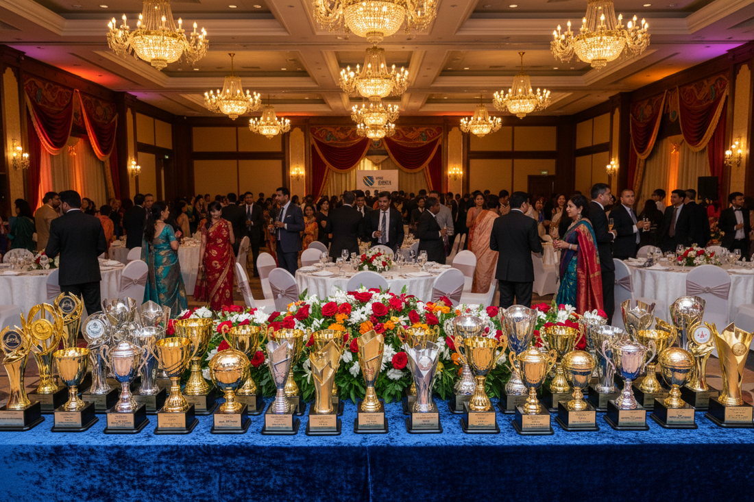 High-quality premium crystal trophy for corporate excellence events in Bangalore by Meru Trophy manufacturer in India.