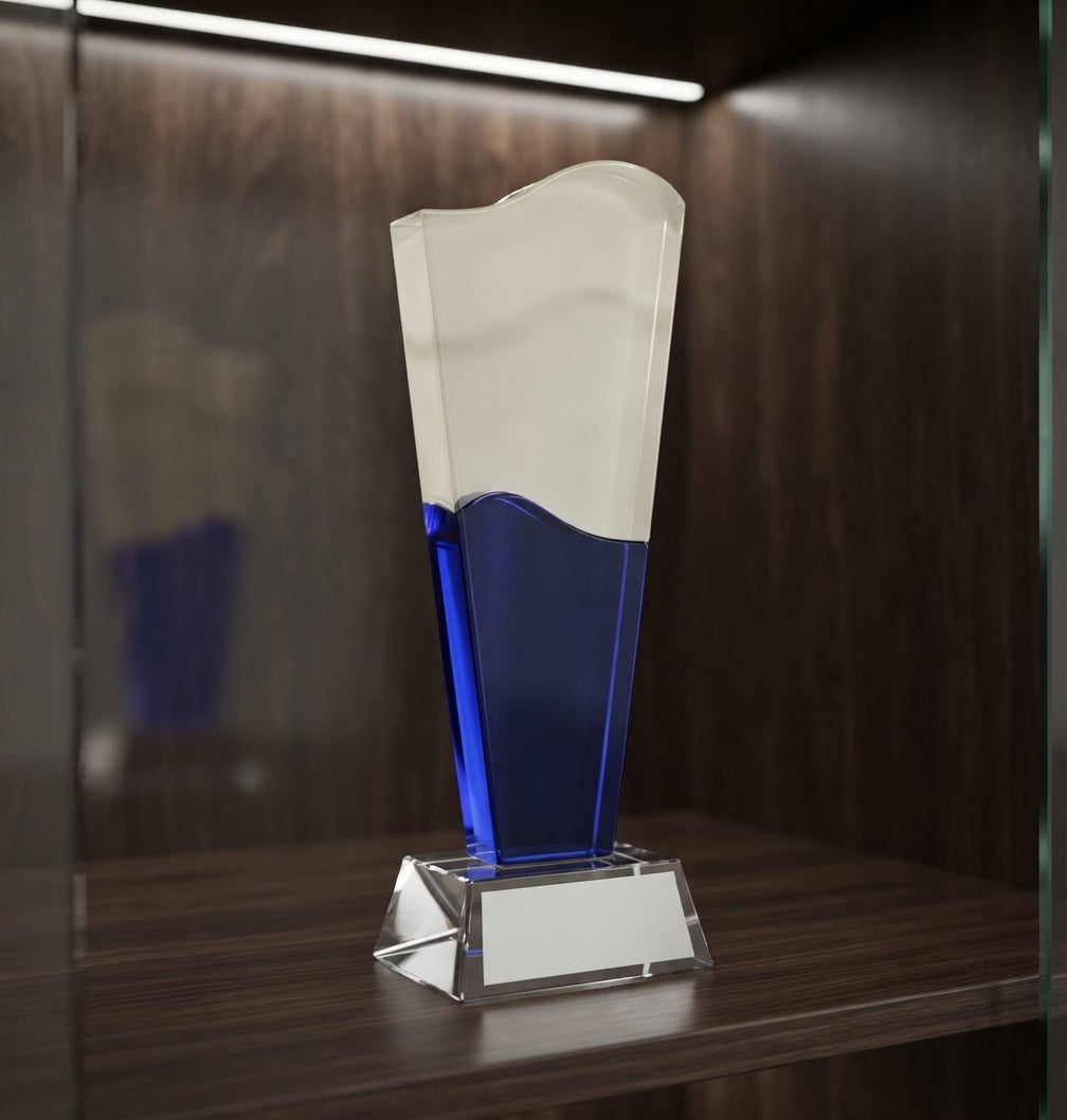Elegant Crystal Trophy Award CST 64 alternate view - Meru Trophy