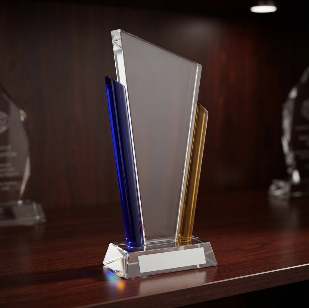 Crystal Trophy Award Recognition CST 67 - Premium Crystal Awards alternate view - Meru Trophy