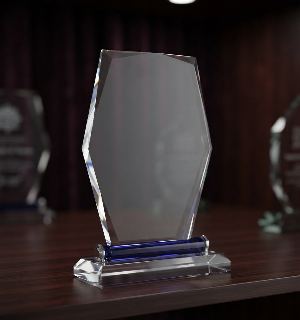 Crystal Trophy Award for Recognition CST 80 - Custom Crystal Awards alternate view - Meru Trophy