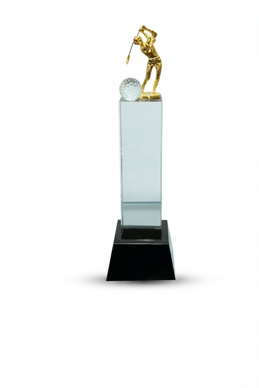 Crystal Golf Trophy Award CST 105 - Premium Crystal Awards - Meru Trophy
