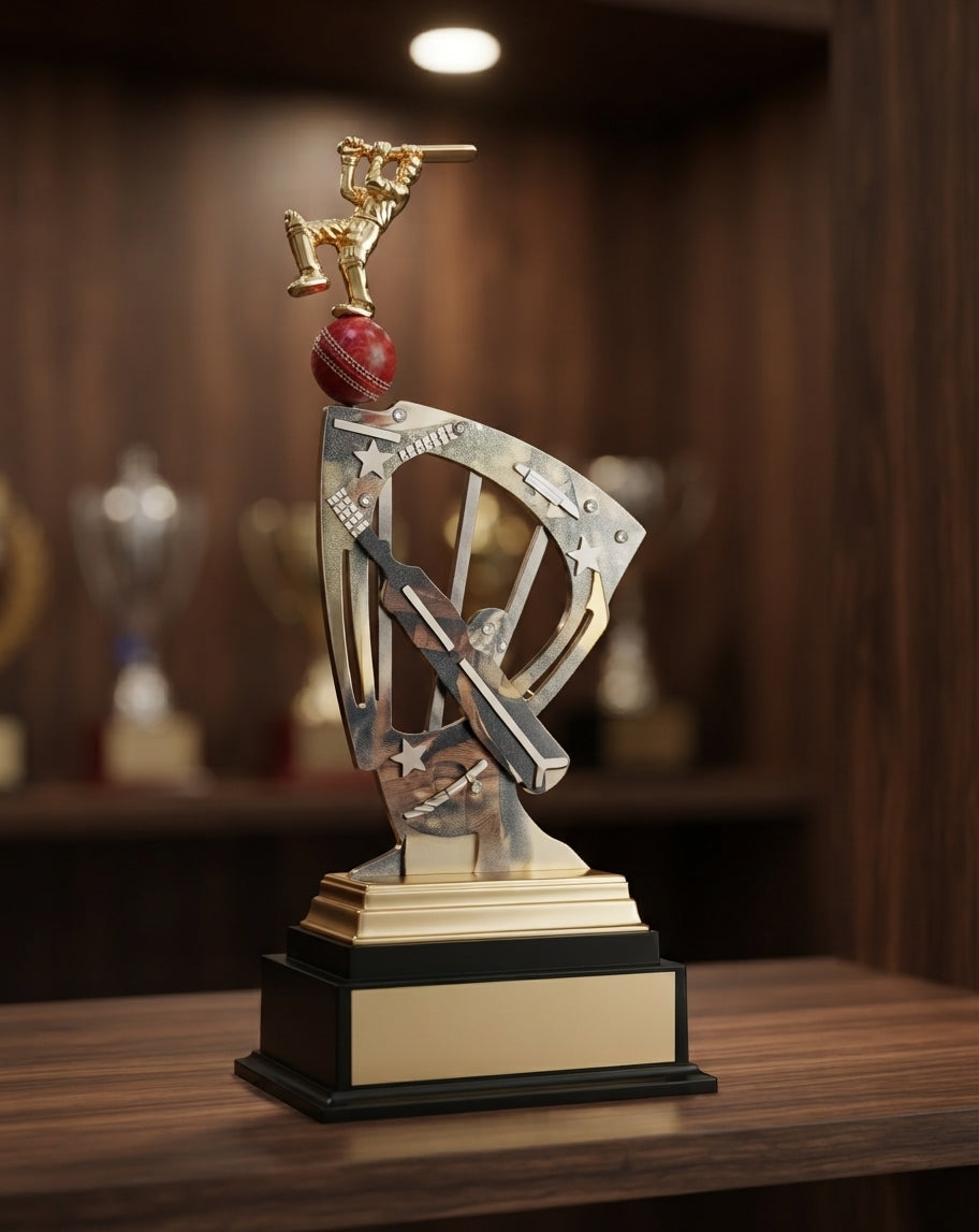 Cricket Trophy Metal Sports Trophies - Recognition Awards AS 990 alternate view - Meru Trophy