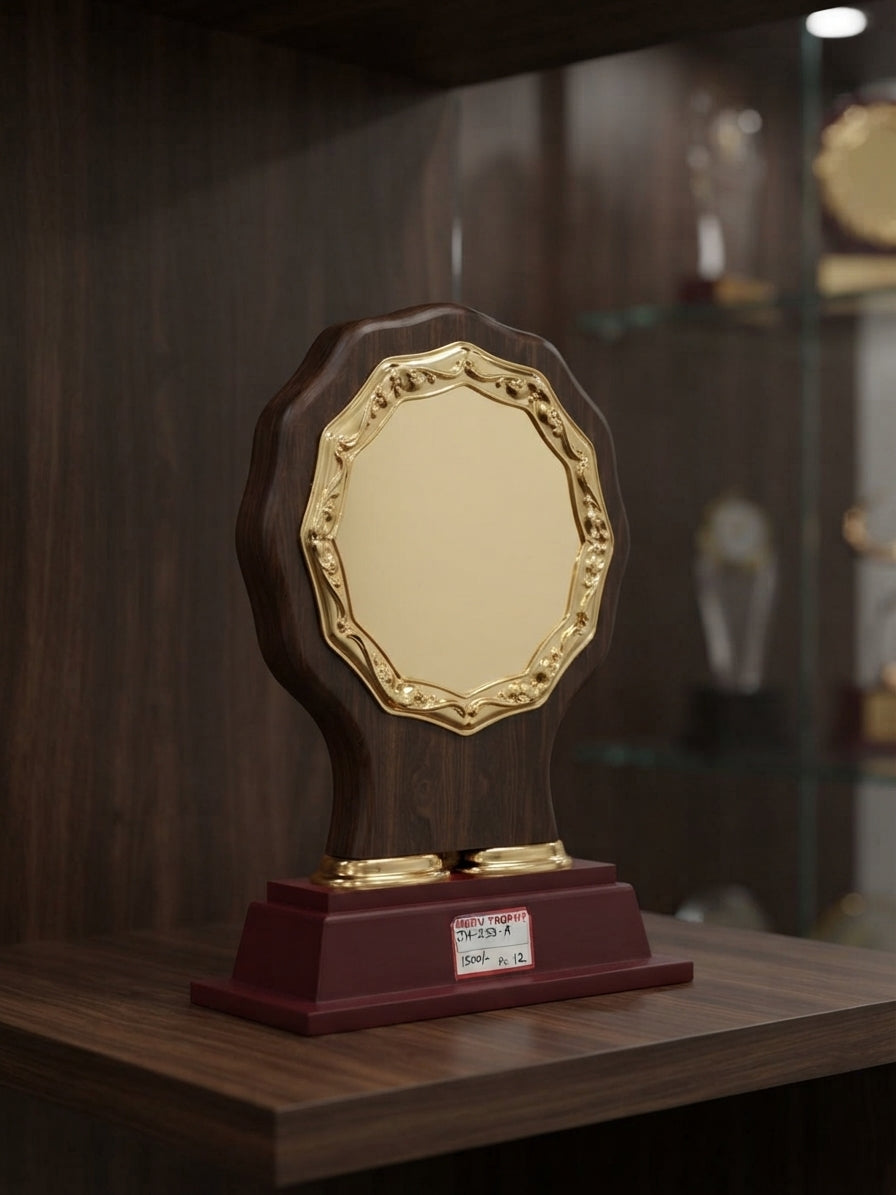JH 233 A Meru Trophy Custom Decorative Plaque Gold Engraved Trophy jh-233-a alternate view - Meru Trophy