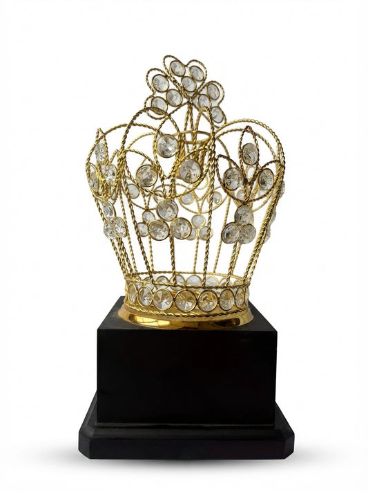3780 Golden Crown Crystal Trophy Decorative Award Plaques Meru Trophy 3780 - Meru Trophy