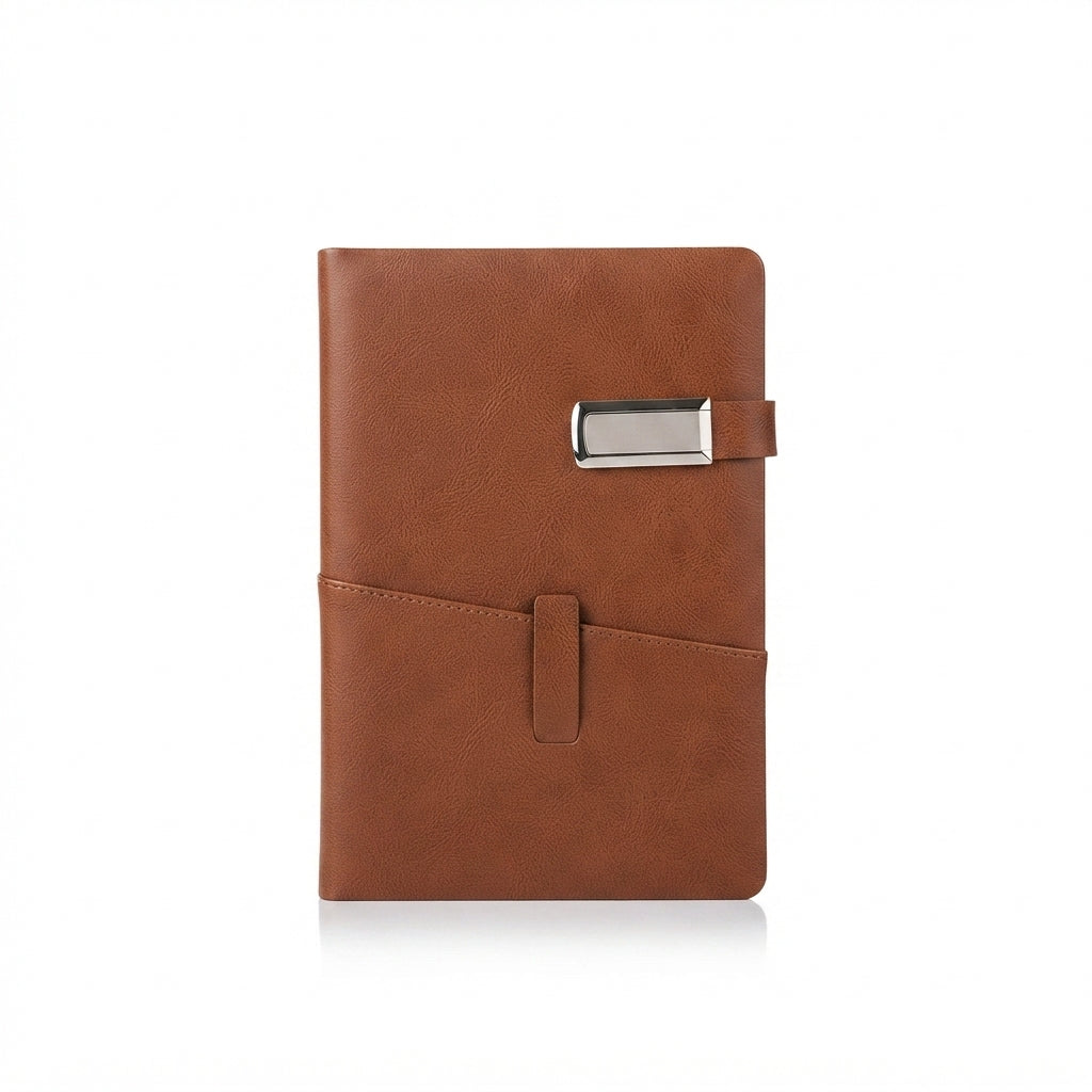 PU Diary with Front Pocket - Brown - Meru Trophy corporate gifting