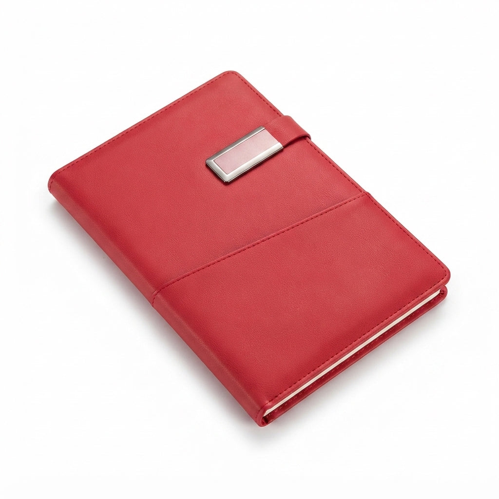 PU Diary with Front Pocket - Red - Meru Trophy corporate gifting