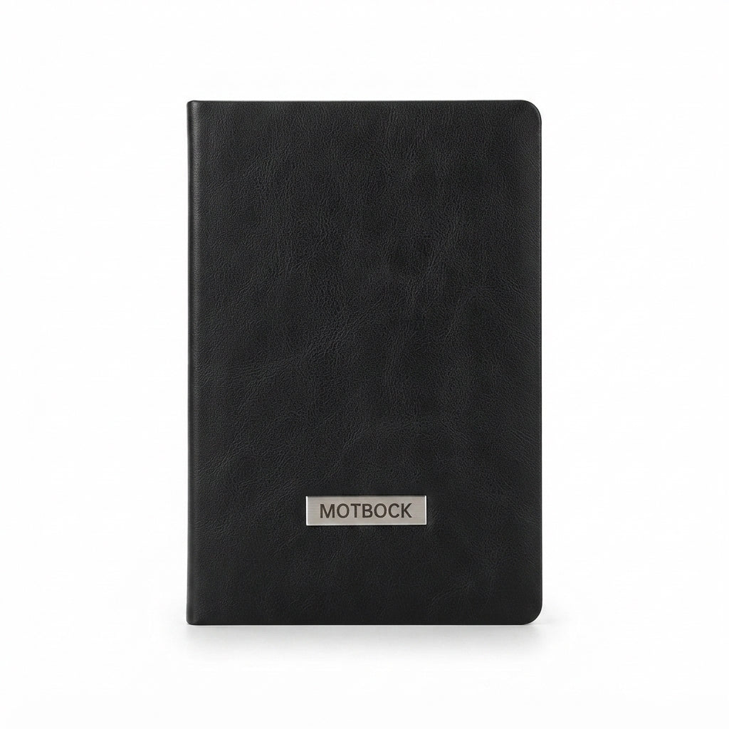 PU Diary with Metal Plate - Black - Meru Trophy corporate gifting