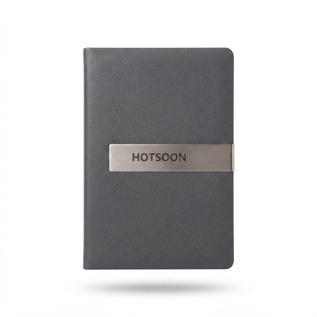 PU Diary with Metal Plate - Grey - Meru Trophy corporate gifting