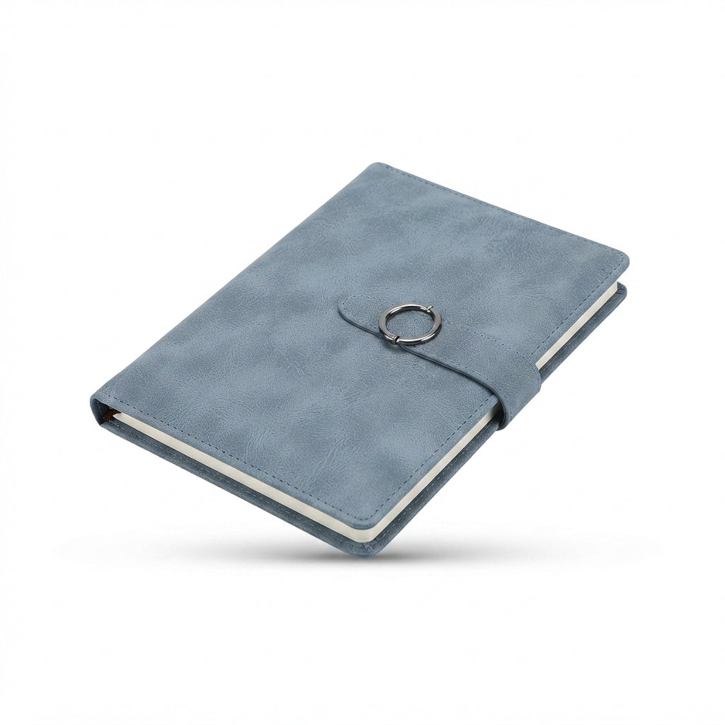 PU Diary with Metal Ring Clasp - Blue - Meru Trophy corporate gifting