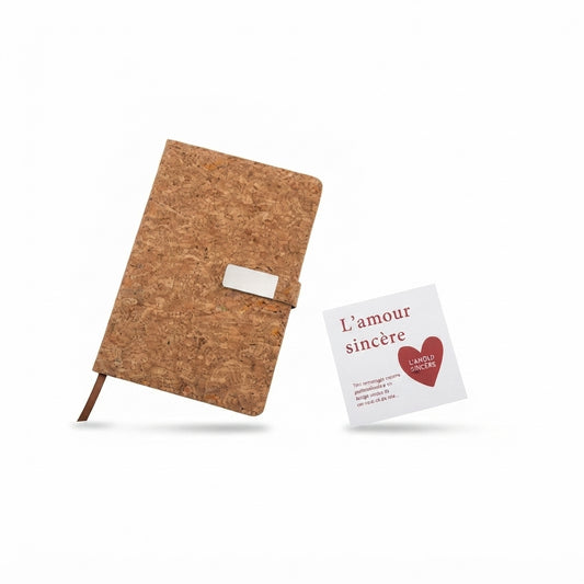 Cork Cover Diary with Metal Plate - Cork - Meru Trophy corporate gifting