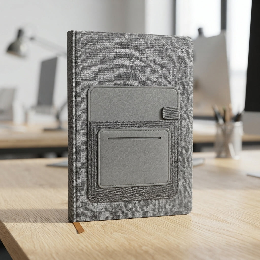 PU Diary with Phone Pocket Cover - lifestyle - Meru Trophy corporate gifting