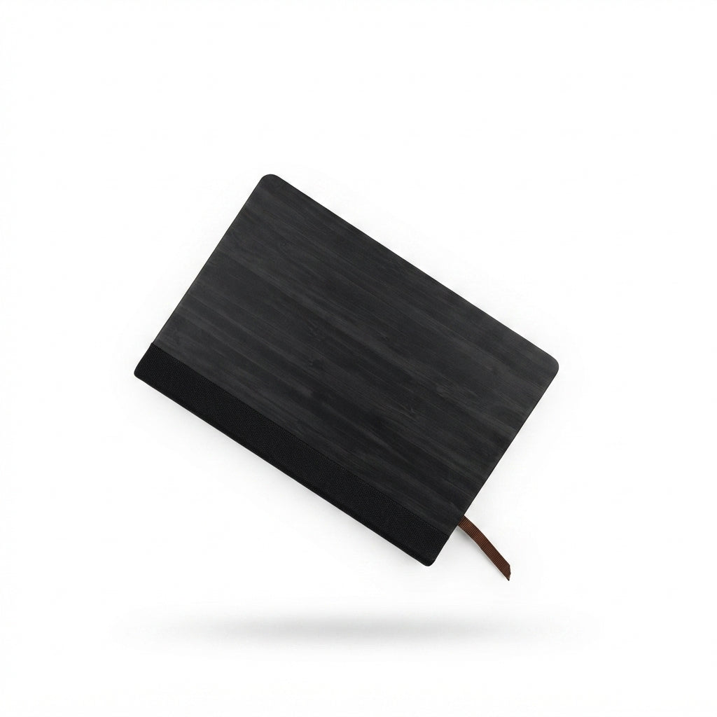Bamboo Cover Notebook - Black - Meru Trophy corporate gifting