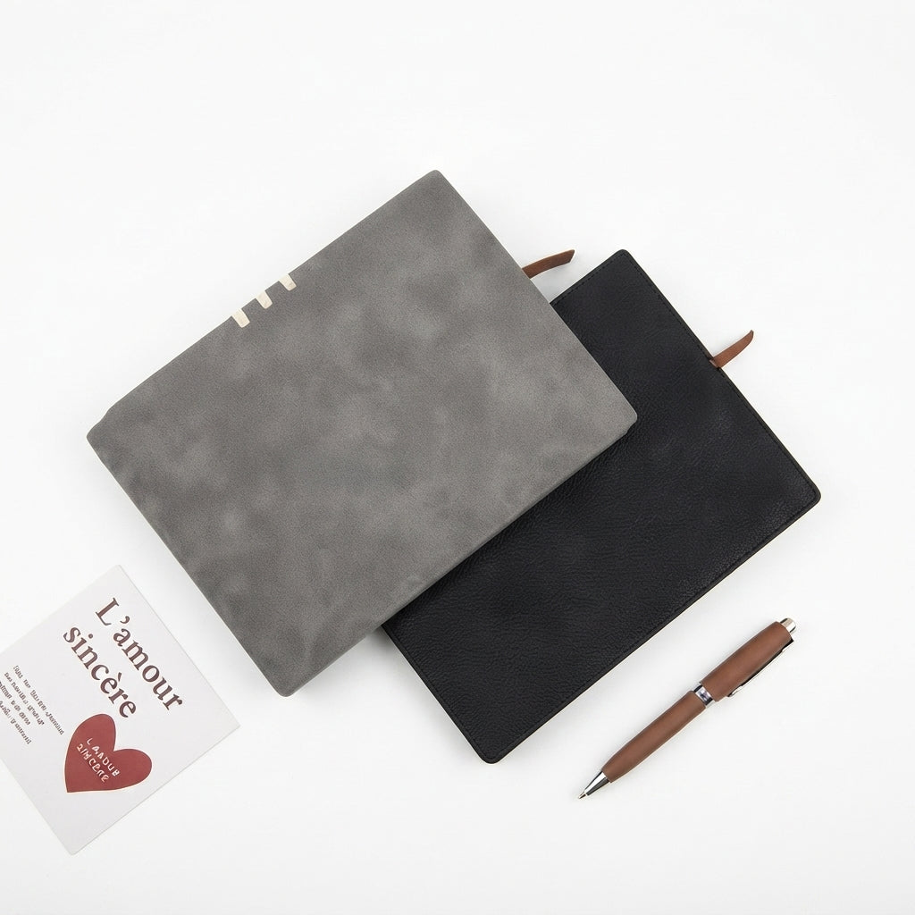 Soft Touch PU Diary - Grey - Meru Trophy corporate gifting