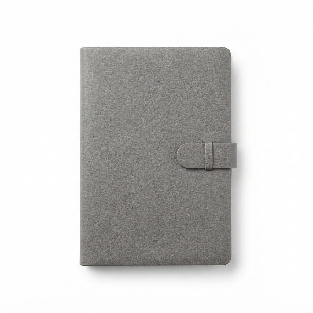 PU Diary with Loop Strap Closure - Grey - Meru Trophy corporate gifting