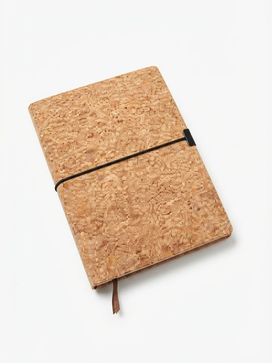 Cork Cover Diary with Vertical Elastic - Cork - Meru Trophy corporate gifting