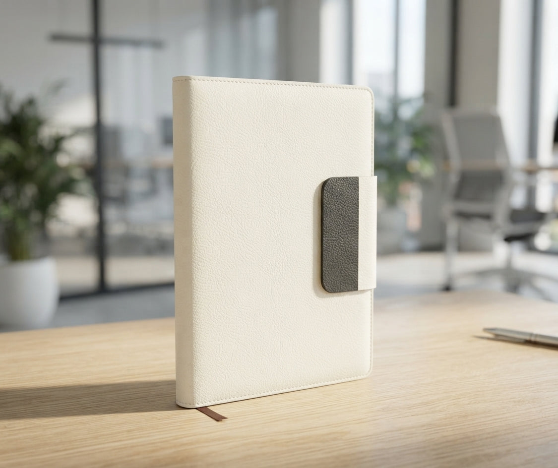 PU Diary with Metal Clip Clasp - lifestyle - Meru Trophy corporate gifting