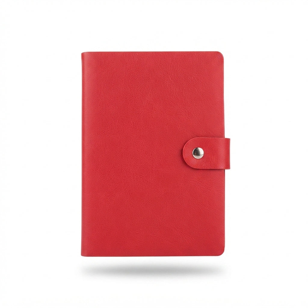 PU Diary with Snap Button Flap - Red - Meru Trophy corporate gifting