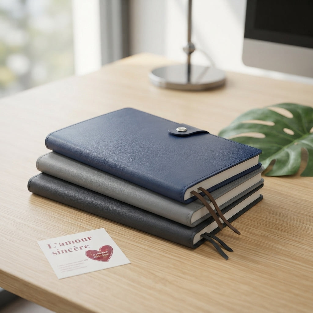 PU Diary with Snap Button Flap - lifestyle - Meru Trophy corporate gifting