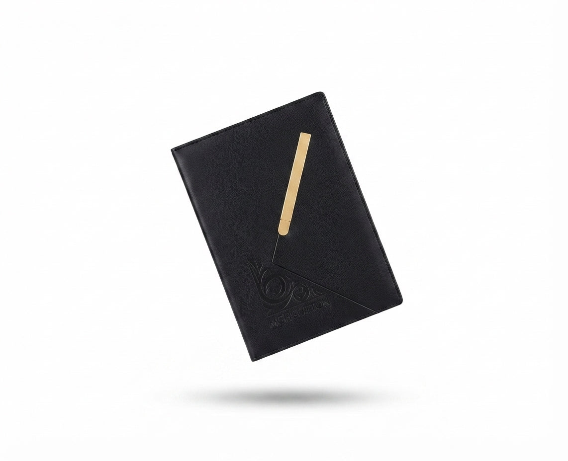 Debossed Cover PU Diary - Black - Meru Trophy corporate gifting