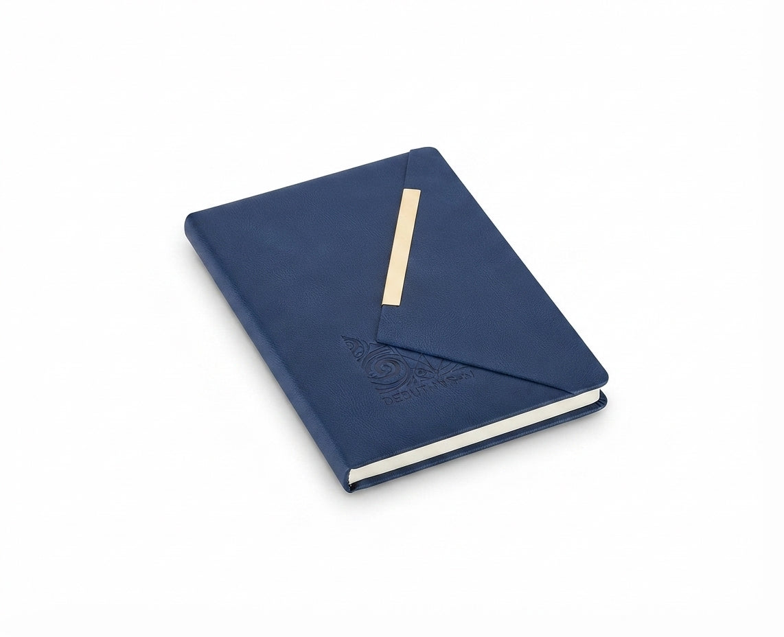 Debossed Cover PU Diary - Navy - Meru Trophy corporate gifting