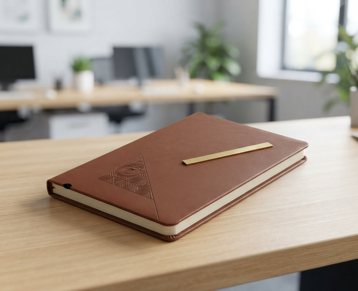 Debossed Cover PU Diary - lifestyle - Meru Trophy corporate gifting