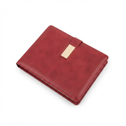 PU Diary with Metal Plate Accent - Red - Meru Trophy corporate gifting