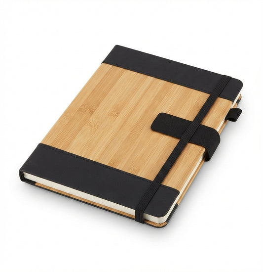 Bamboo Cover Diary with Strap - Bamboo - Meru Trophy corporate gifting