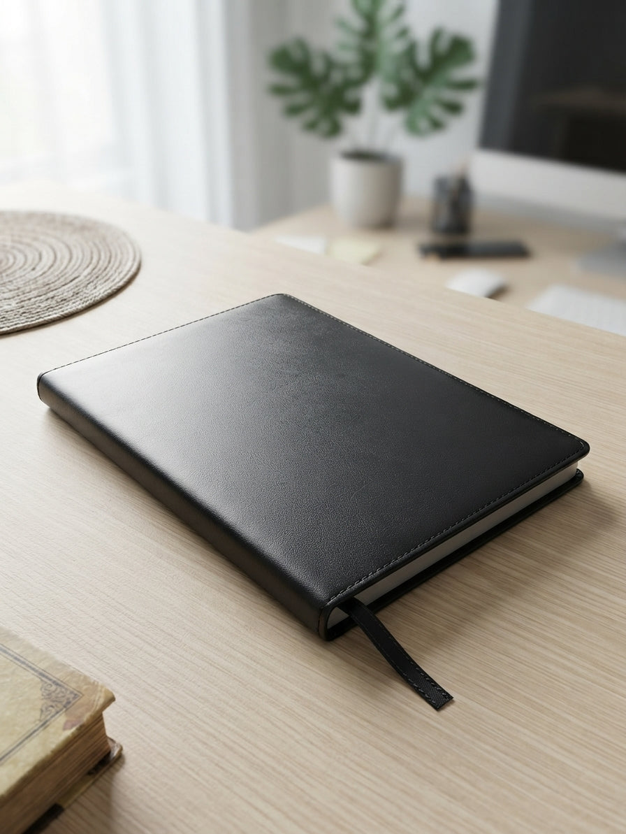 Two-Tone Soft Bound Diary - lifestyle shot - Meru Trophy corporate gifting