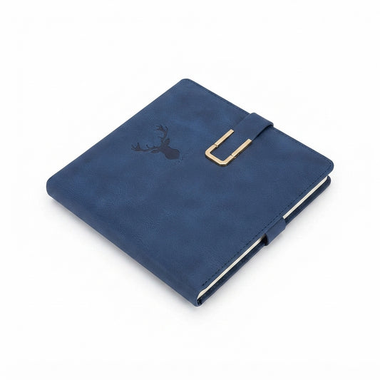 PU Diary with Metal Buckle Clasp - Navy - Meru Trophy corporate gifting