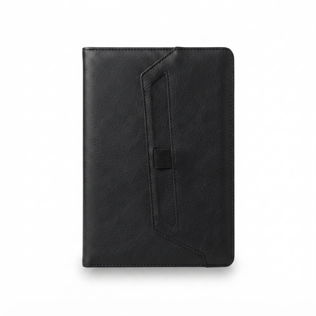 Eco Texture Diary with Front Pocket - Black - Meru Trophy corporate gifting