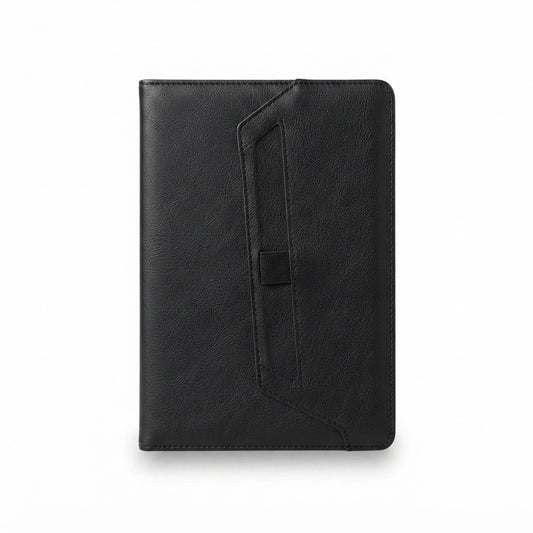 Eco Texture Diary with Front Pocket - Black - Meru Trophy corporate gifting