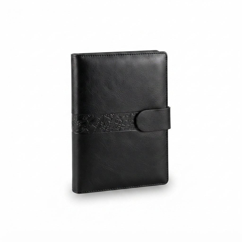 PU Diary with Magnetic Flap Closure - Black - Meru Trophy corporate gifting