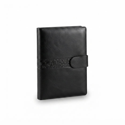 PU Diary with Magnetic Flap Closure - Black - Meru Trophy corporate gifting