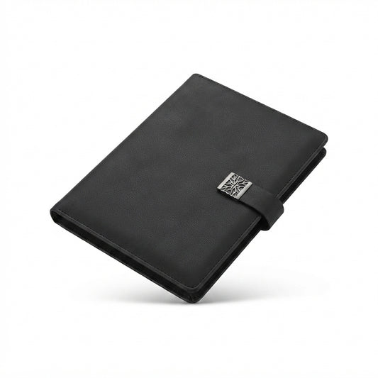 PU Diary with Strap Clasp - Black - Meru Trophy corporate gifting
