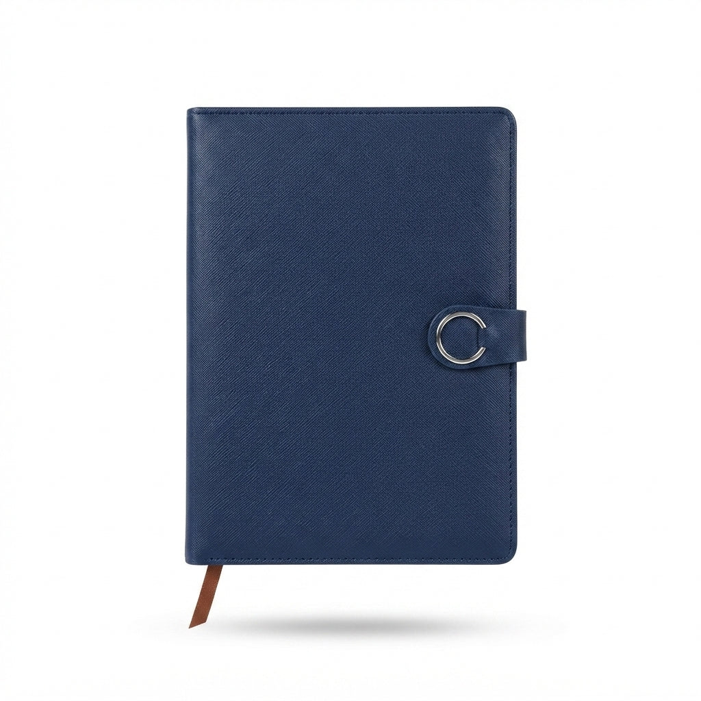 PU Diary with Cover Pocket and Snap Tab - Navy - Meru Trophy corporate gifting
