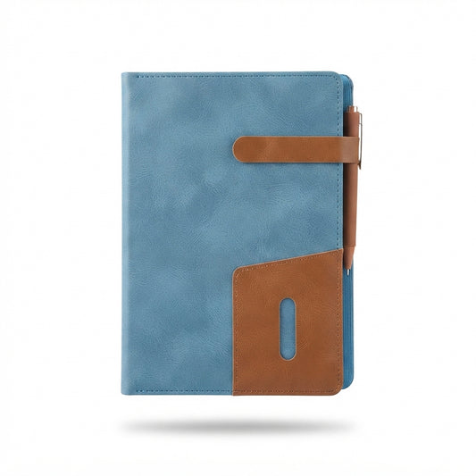 PU Diary with Front Pocket and Pen Clip - Blue - Meru Trophy corporate gifting