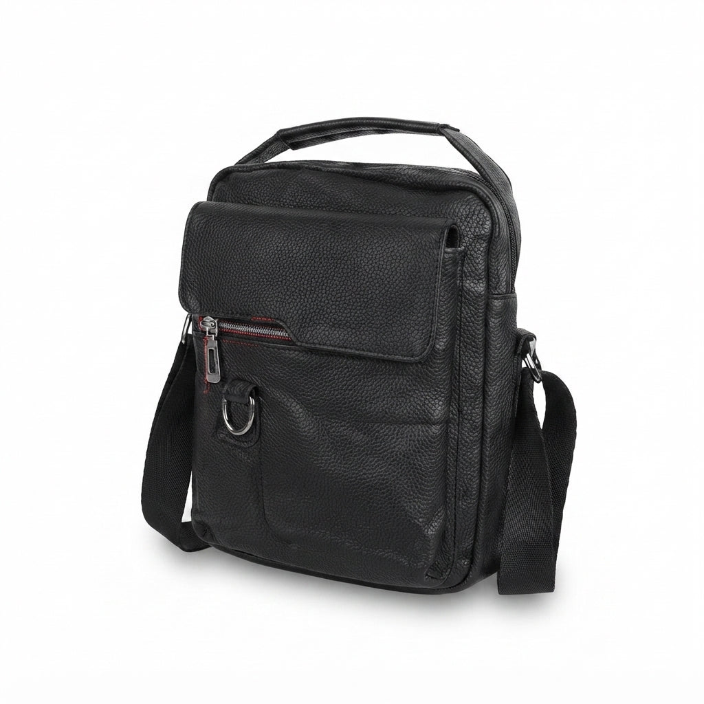 Multi-Pocket Sling Bag Black - Black - Meru Trophy corporate gifting