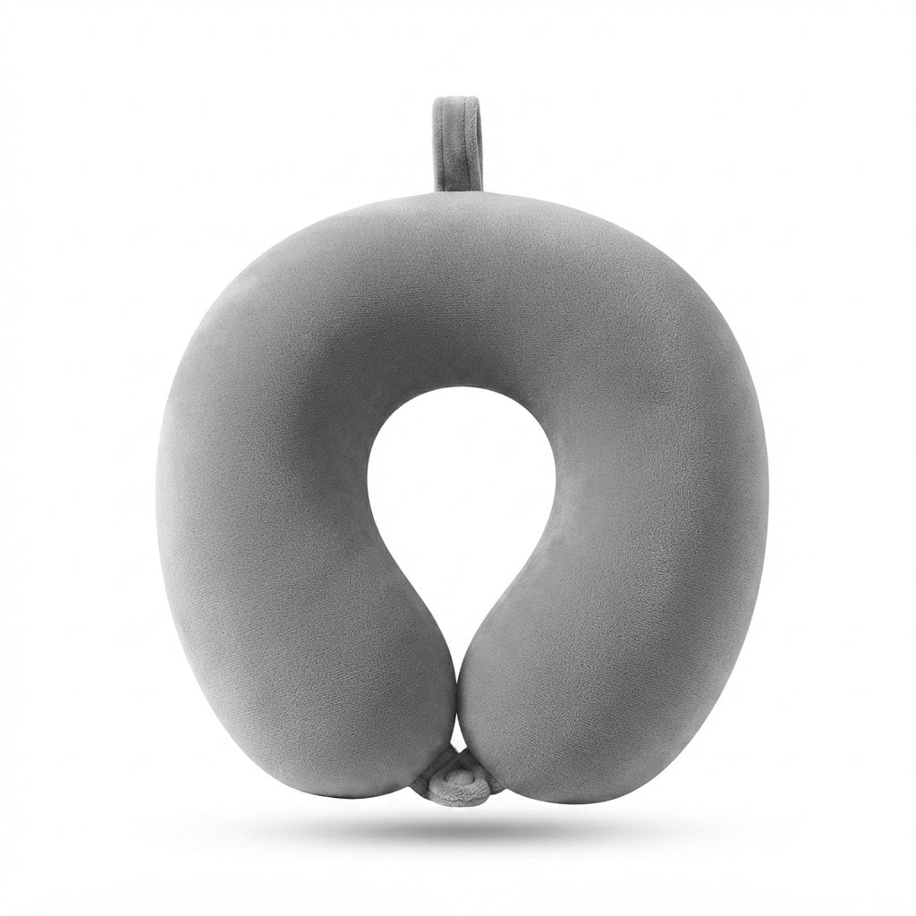 Round Travel Neck Pillow - Grey - Meru Trophy corporate gifting