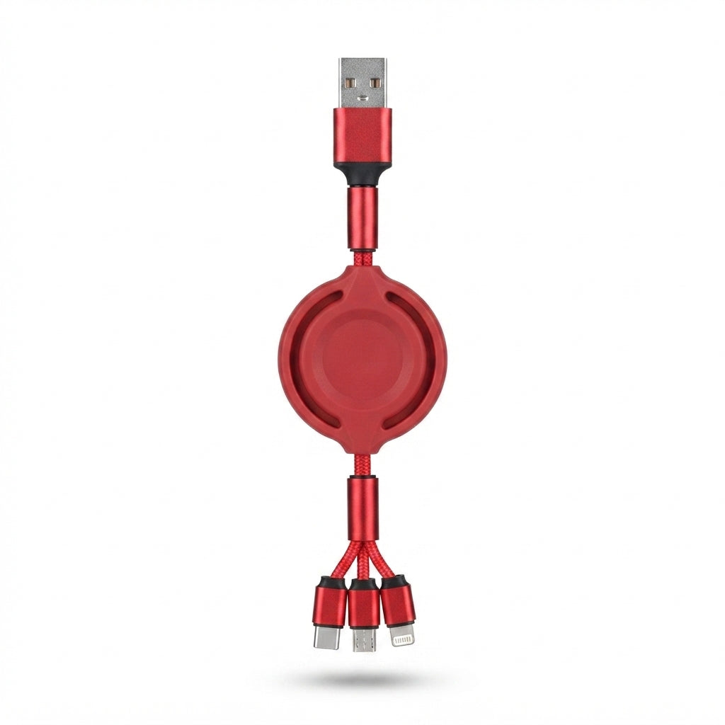 Retractable Yo-Yo USB Charging Cable - Red - Meru Trophy corporate gifting