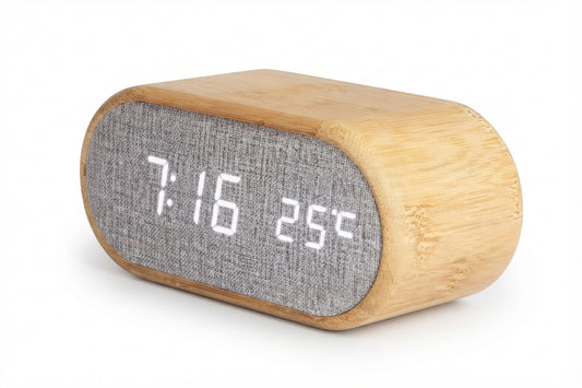 Bamboo Oval LED Digital Clock - Bamboo - Meru Trophy corporate gifting
