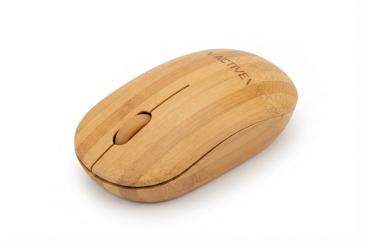 Bamboo Wireless Mouse - bamboo - Meru Trophy corporate gifting