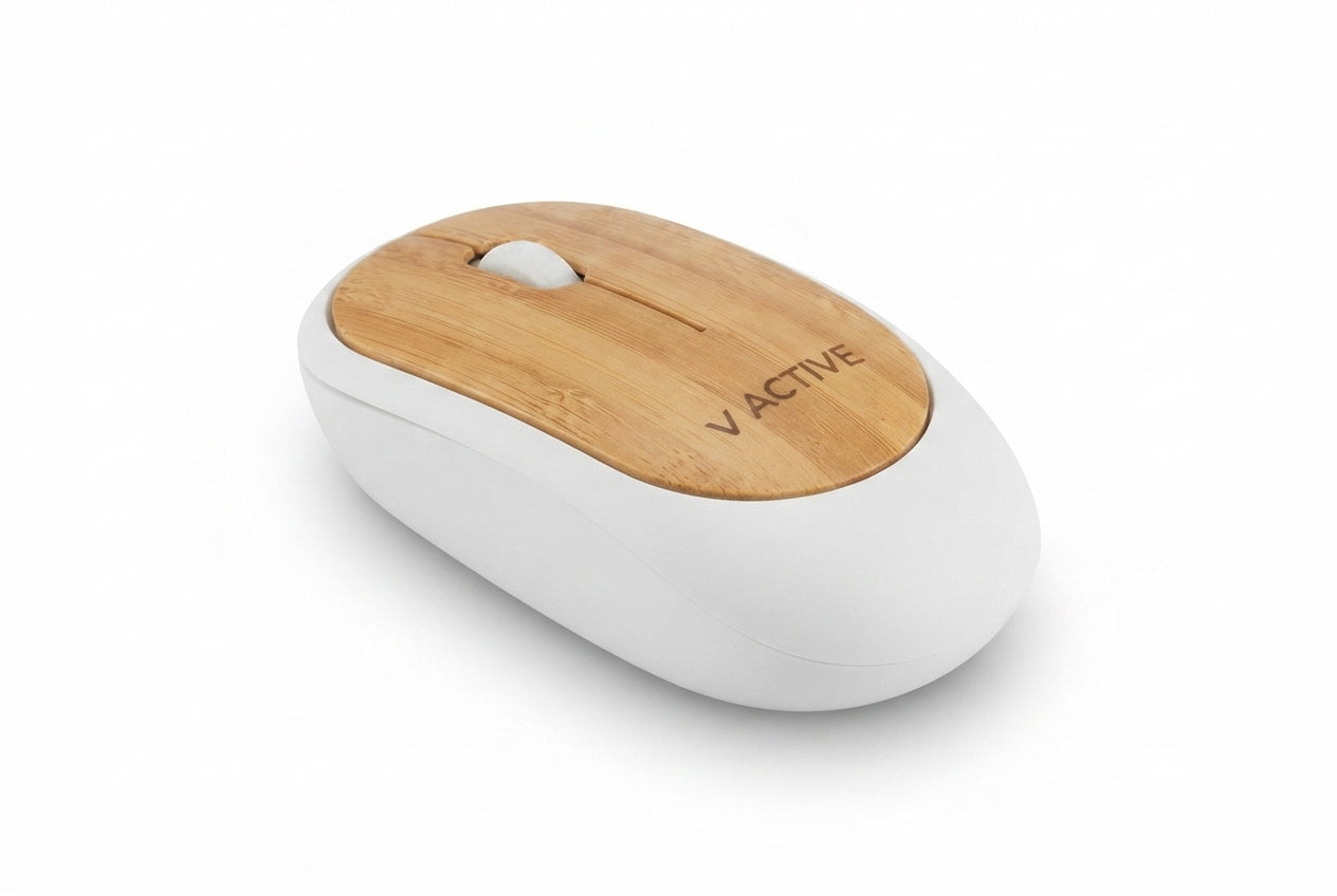 Bamboo Wireless Mouse - white - Meru Trophy corporate gifting