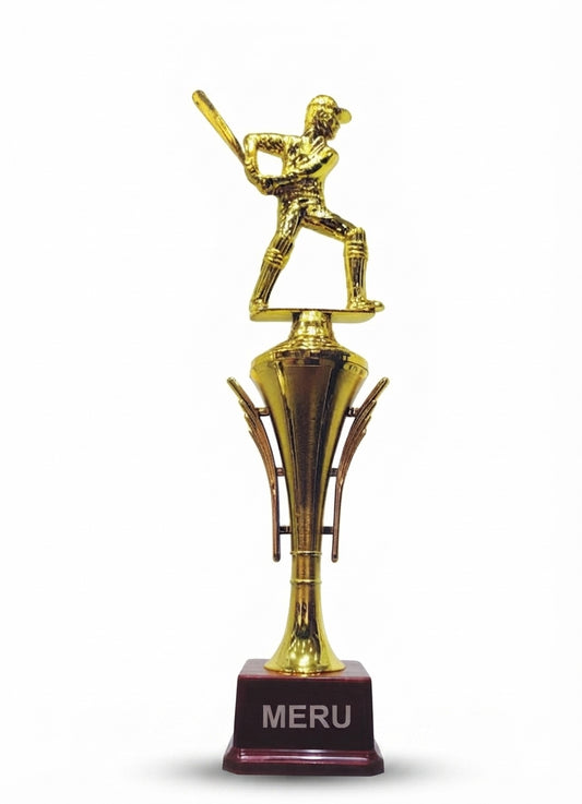 Cricket Trophies Gold Fiber Trophy HV107 - Meru Trophy