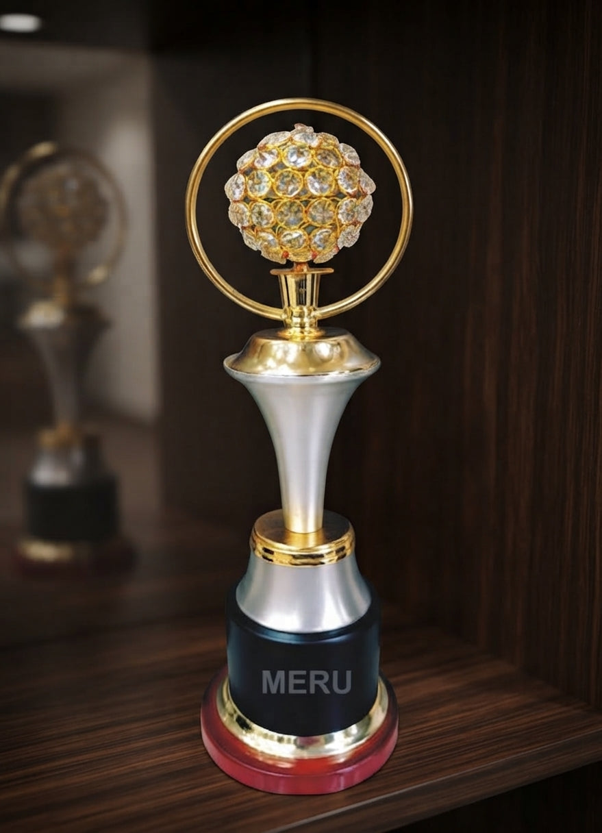 Premium Crystal Globe Trophy Award  4039 alternate view - Meru Trophy