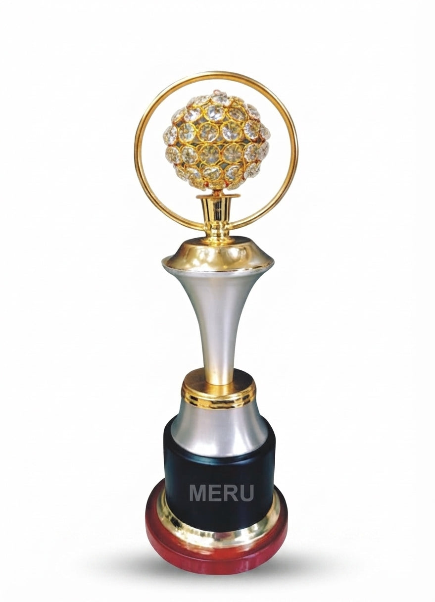Premium Crystal Globe Trophy Award  4039 - Meru Trophy
