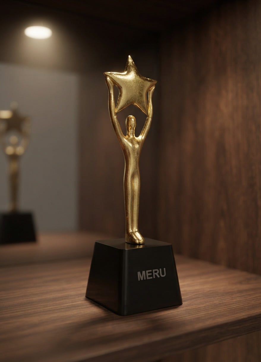 Premium Gold Star Corporate Trophy 538 alternate view - Meru Trophy