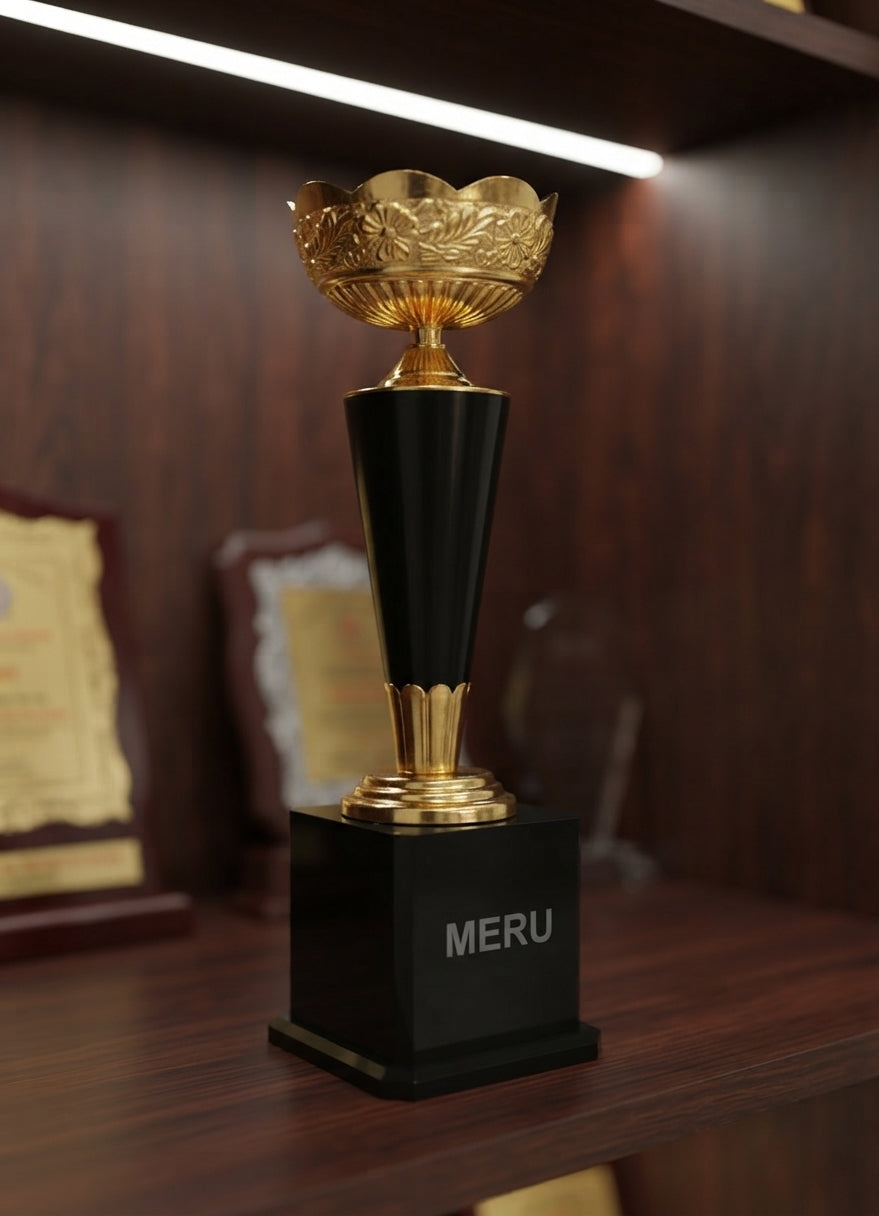 Premium Gold Achievement Trophy 495 alternate view - Meru Trophy